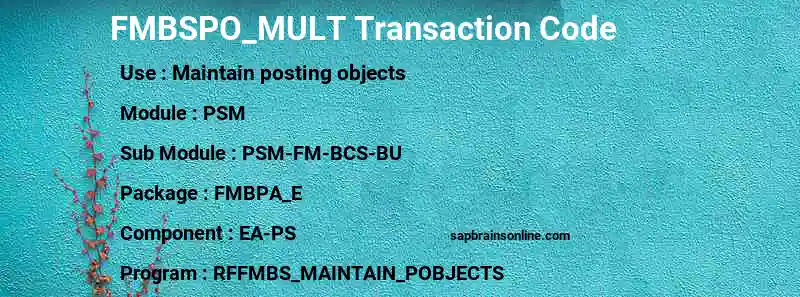 SAP FMBSPO_MULT transaction code
