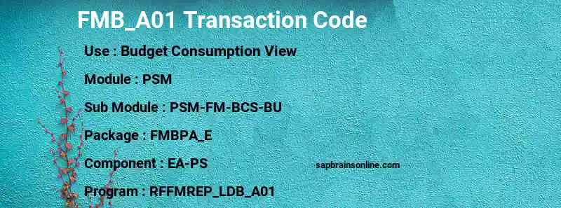 SAP FMB_A01 transaction code