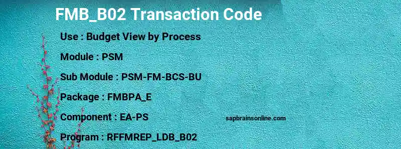 SAP FMB_B02 transaction code
