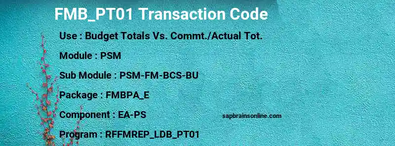 SAP FMB_PT01 transaction code