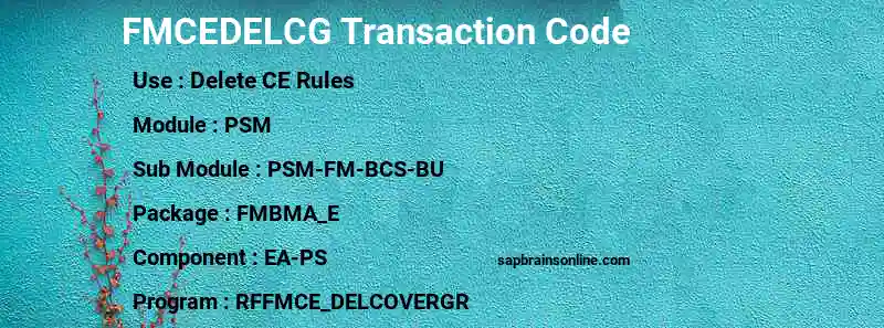 SAP FMCEDELCG transaction code