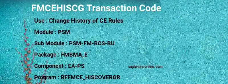 SAP FMCEHISCG transaction code