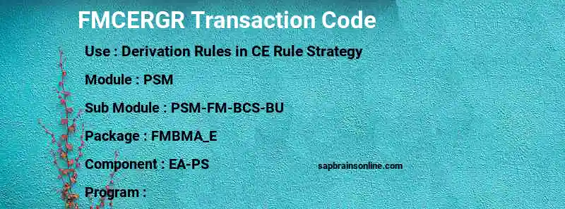 SAP FMCERGR transaction code