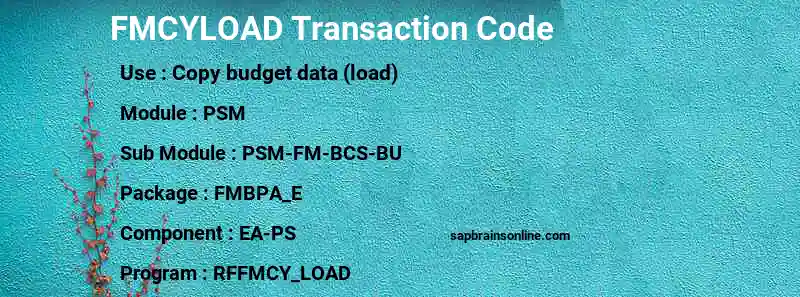 SAP FMCYLOAD transaction code