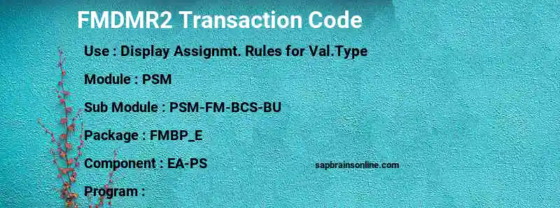 SAP FMDMR2 transaction code