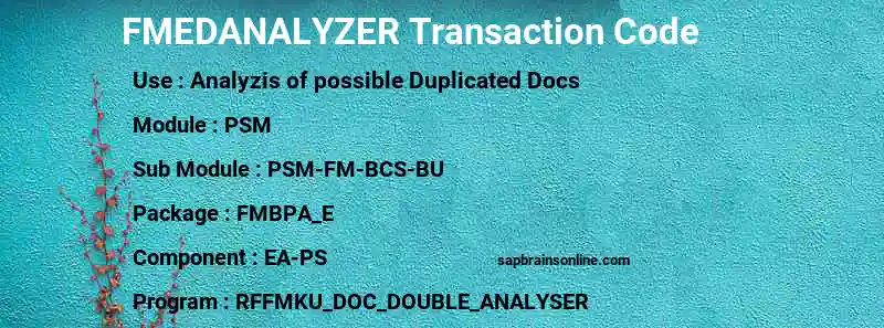 SAP FMEDANALYZER transaction code