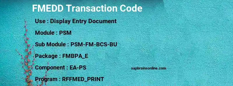 SAP FMEDD transaction code