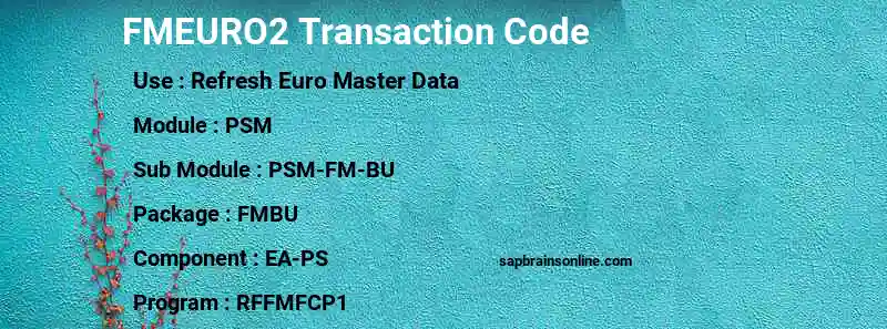 SAP FMEURO2 transaction code