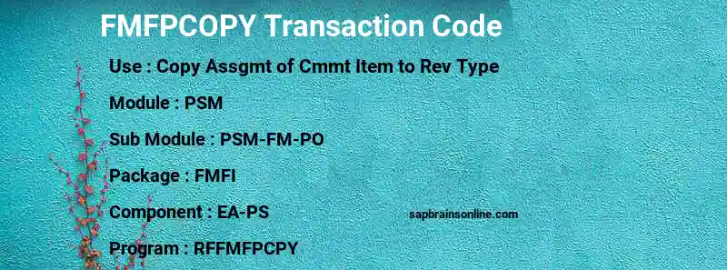 SAP FMFPCOPY transaction code