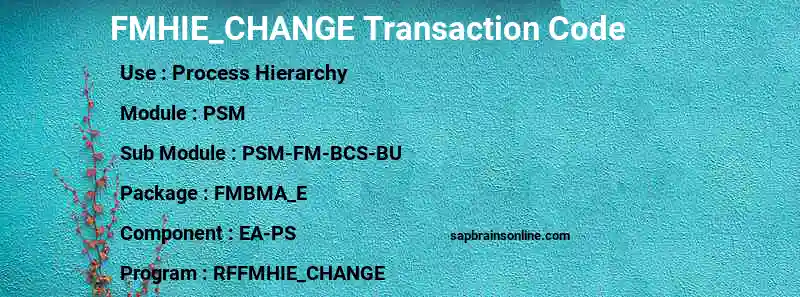 SAP FMHIE_CHANGE transaction code