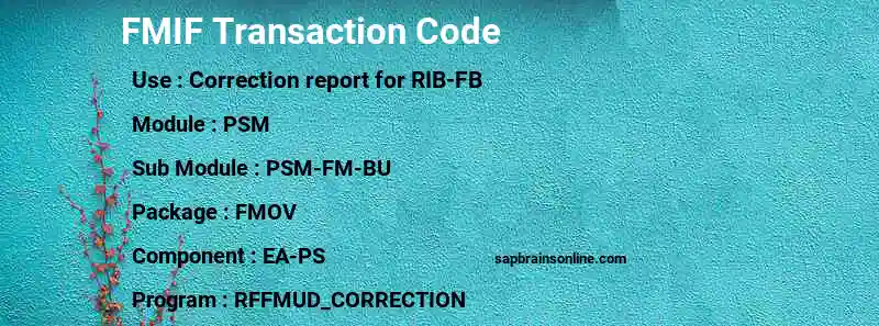 SAP FMIF transaction code