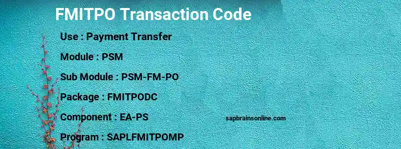 SAP FMITPO transaction code