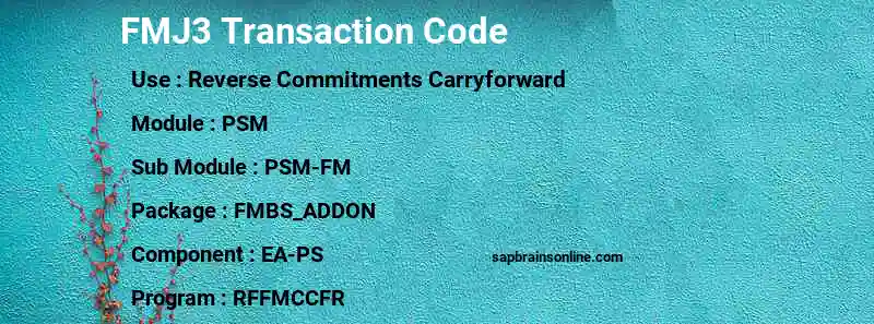 SAP FMJ3 transaction code