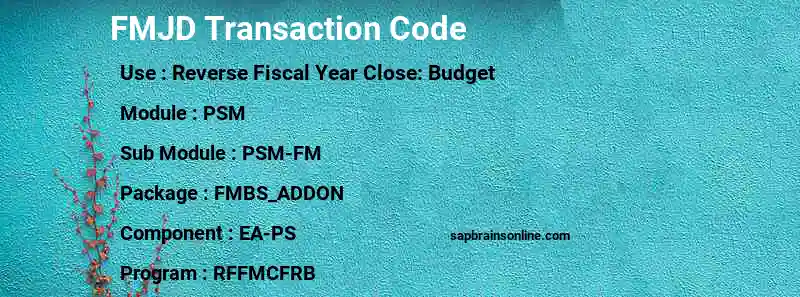 SAP FMJD transaction code