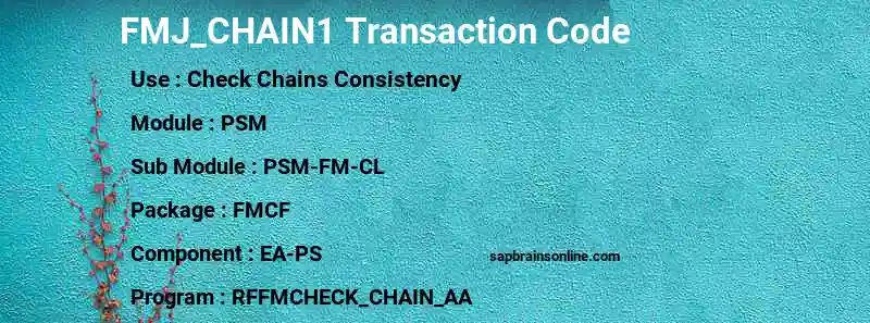 SAP FMJ_CHAIN1 transaction code