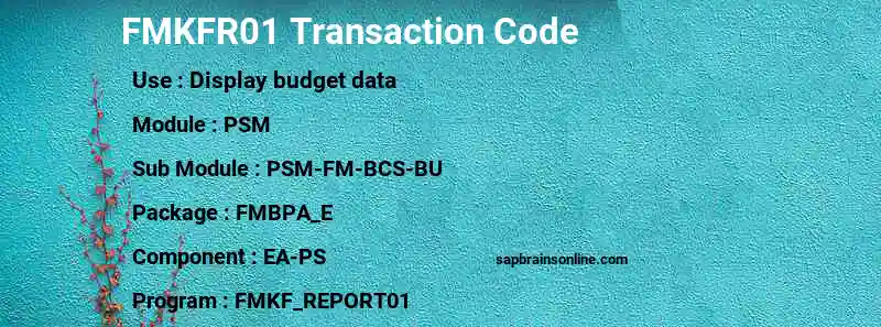 SAP FMKFR01 transaction code