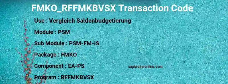 SAP FMKO_RFFMKBVSX transaction code