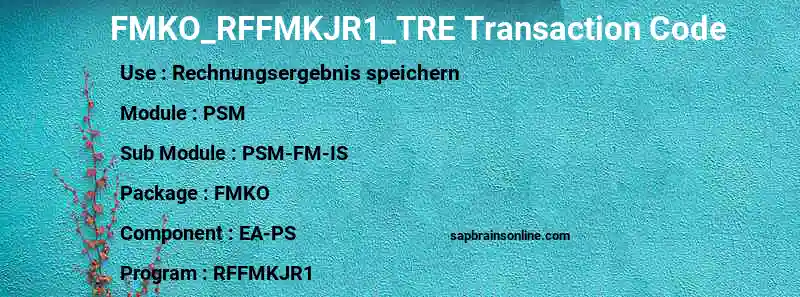 SAP FMKO_RFFMKJR1_TRE transaction code
