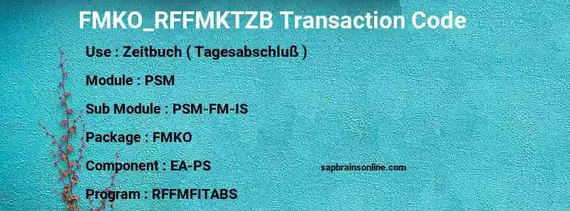 SAP FMKO_RFFMKTZB transaction code