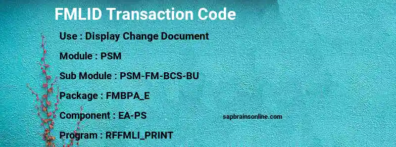 SAP FMLID transaction code