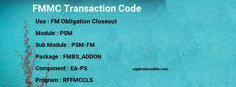 SAP FMMC transaction code