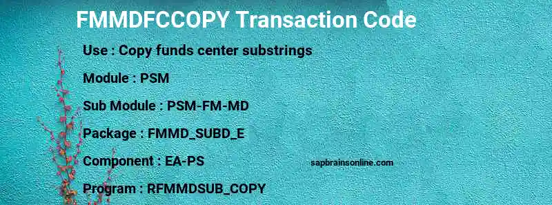 SAP FMMDFCCOPY transaction code