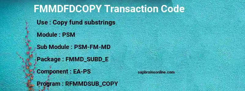 SAP FMMDFDCOPY transaction code
