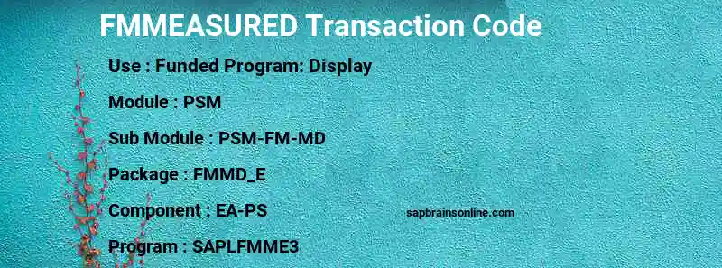 SAP FMMEASURED transaction code