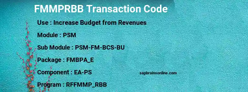 SAP FMMPRBB transaction code