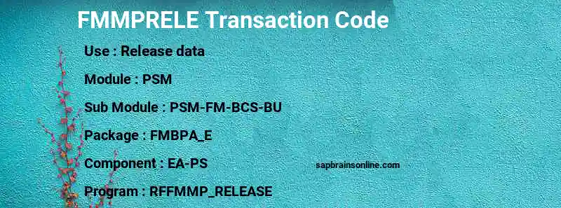 SAP FMMPRELE transaction code