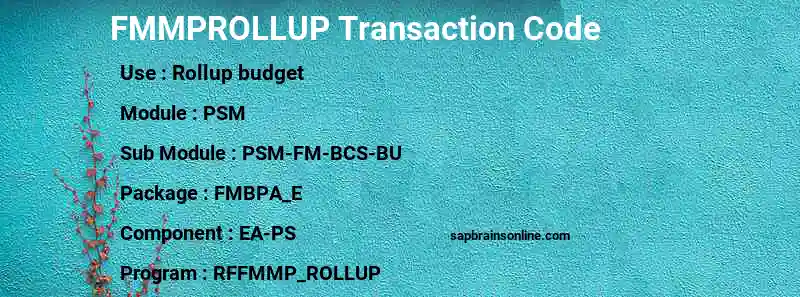 SAP FMMPROLLUP transaction code