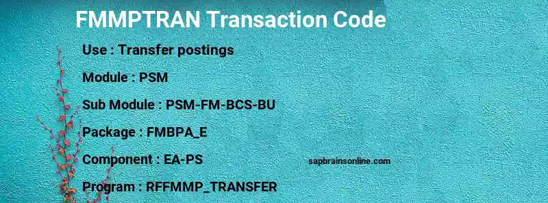 SAP FMMPTRAN transaction code