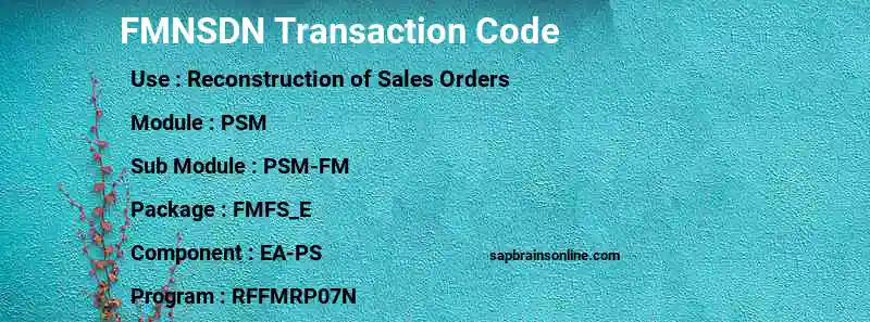 SAP FMNSDN transaction code