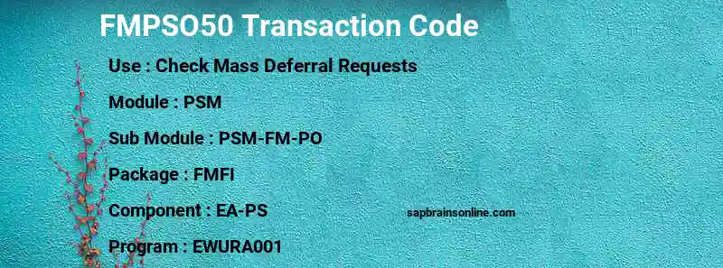 SAP FMPSO50 transaction code