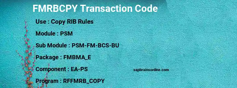 SAP FMRBCPY transaction code