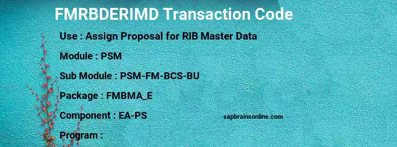 SAP FMRBDERIMD transaction code