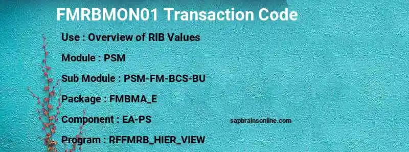 SAP FMRBMON01 transaction code