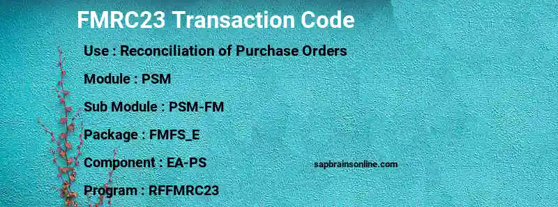 SAP FMRC23 transaction code