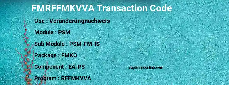 SAP FMRFFMKVVA transaction code