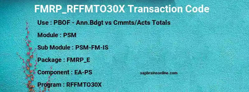 SAP FMRP_RFFMTO30X transaction code