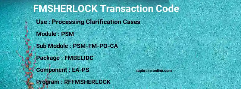 SAP FMSHERLOCK transaction code