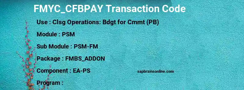SAP FMYC_CFBPAY transaction code