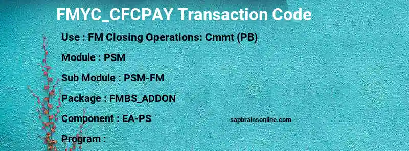 SAP FMYC_CFCPAY transaction code