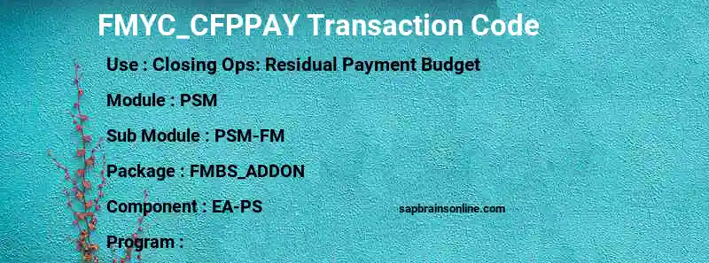 SAP FMYC_CFPPAY transaction code