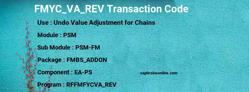 SAP FMYC_VA_REV transaction code