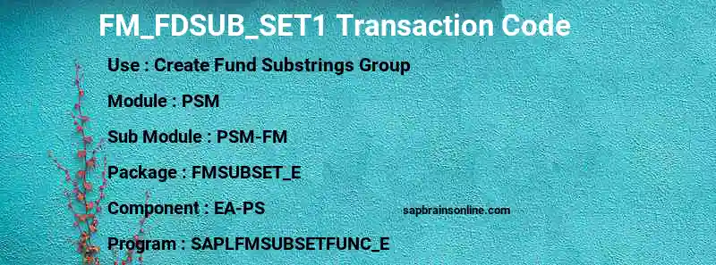 SAP FM_FDSUB_SET1 transaction code