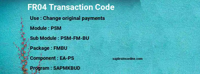 SAP FR04 transaction code