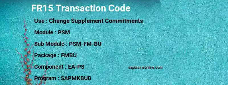 SAP FR15 transaction code