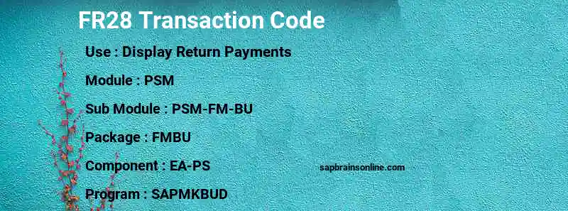 SAP FR28 transaction code