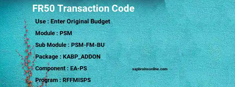 SAP FR50 transaction code